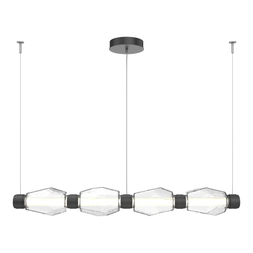 Gem Mandrel Chandelier by Hammerton Studio in Matte Black with Clear glass (Medium)