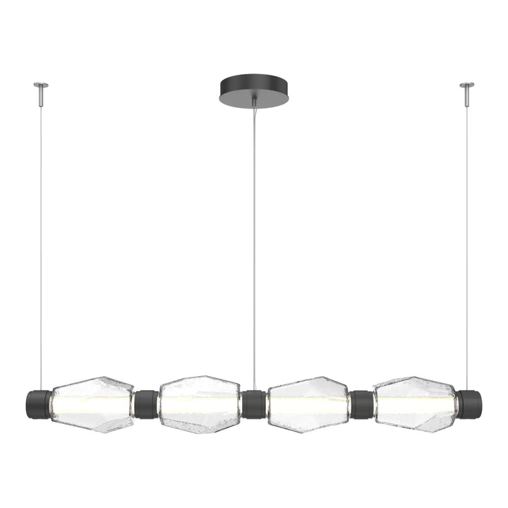 Gem Mandrel Chandelier by Hammerton Studio in Matte Black with Clear glass (Medium)