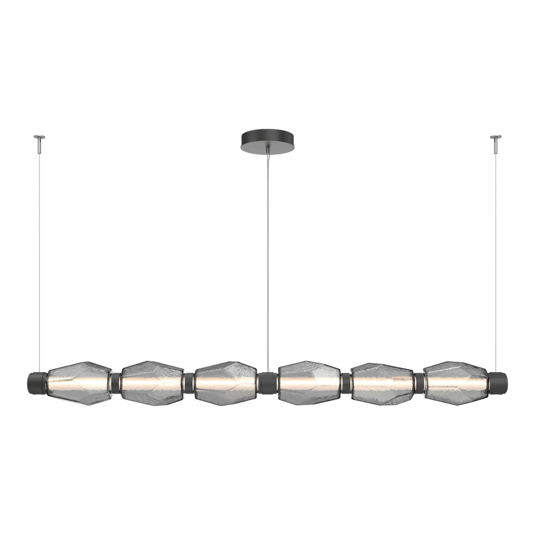 Gem Mandrel Chandelier by Hammerton Studio in Matte Black with Smoke glass