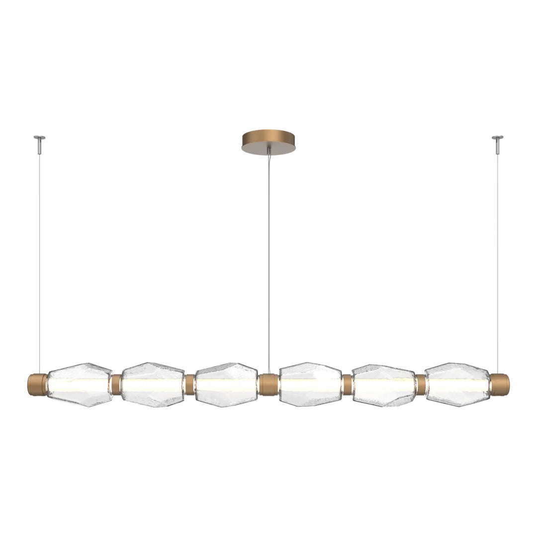 Gem Mandrel Chandelier by Hammerton Studio in Novel Brass with Clear glass (Large)