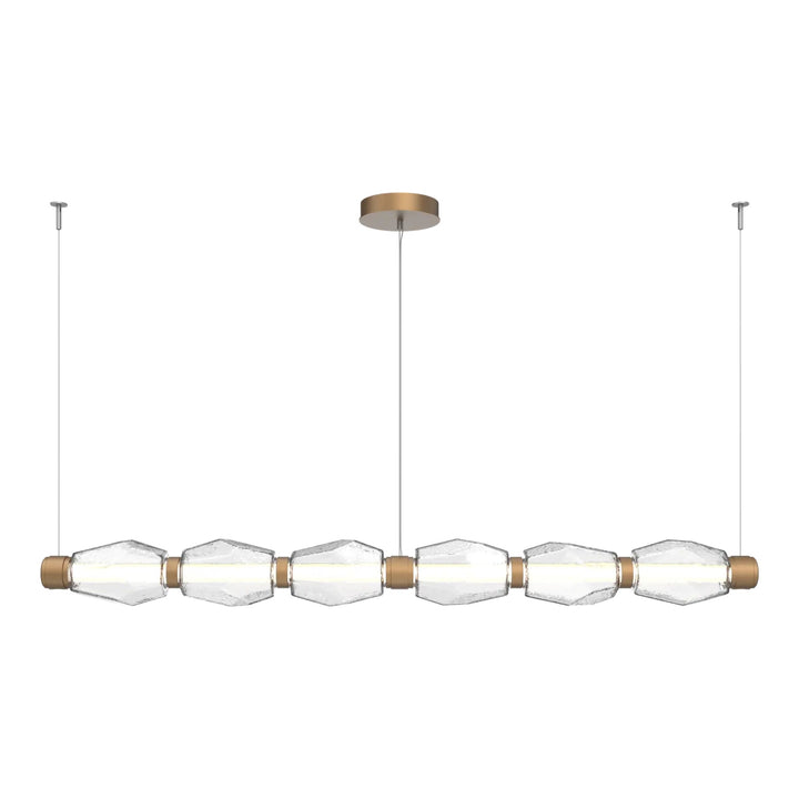 Gem Mandrel Chandelier by Hammerton Studio in Novel Brass with Clear glass (Large)