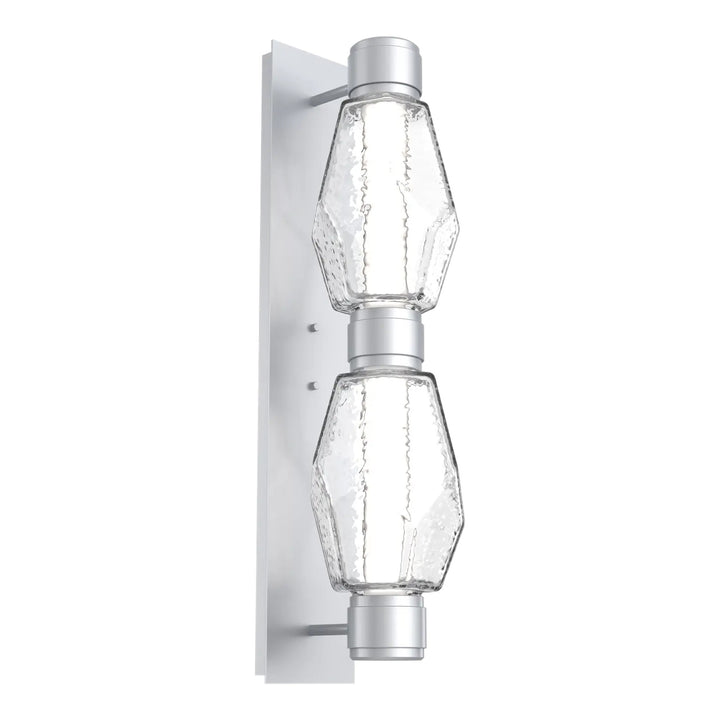 Gem Mandrel Double Sconce by Hammerton Studio in Classic Silver with Clear glass