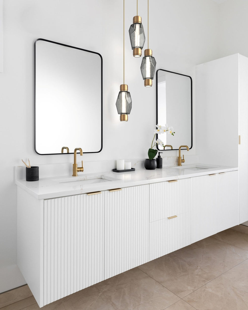 Gem Mandrel Round Pendant Chandelier by Hammerton Studio in a styled interior