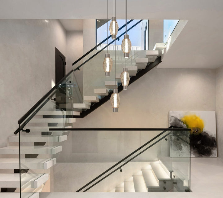 Gem Mandrel Round Pendant Chandelier by Hammerton Studio in a styled interior