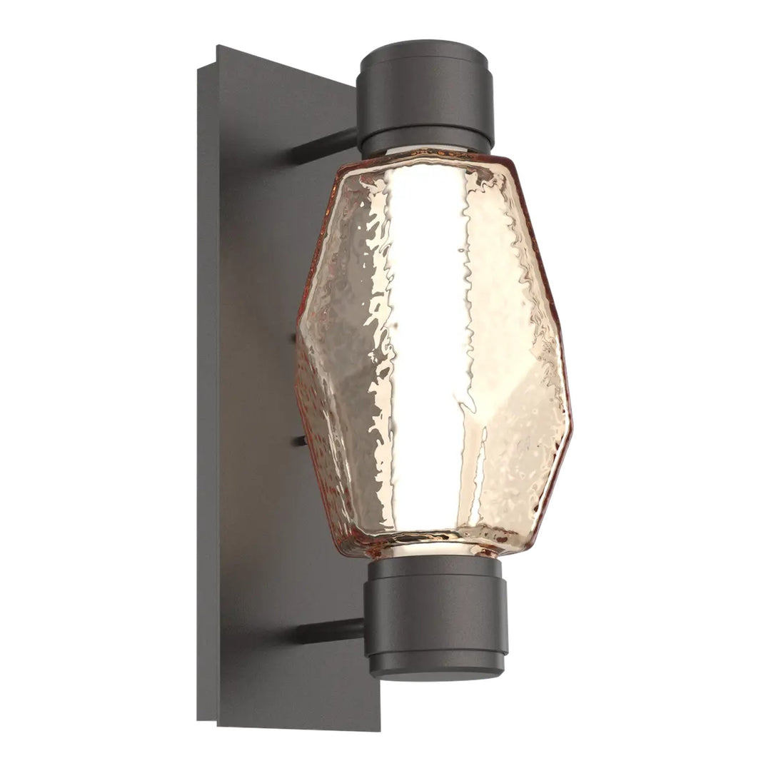 Gem Mandrel Sconce by Hammerton Studio in Graphite with Amber glass