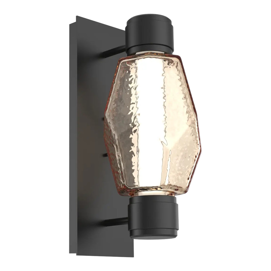 Gem Mandrel Sconce by Hammerton Studio in Matte Black with Amber glass