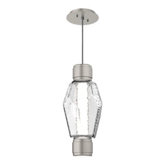Gem Mandrel Single Pendant by Hammerton Studio in Beige Silver with Clear glass
