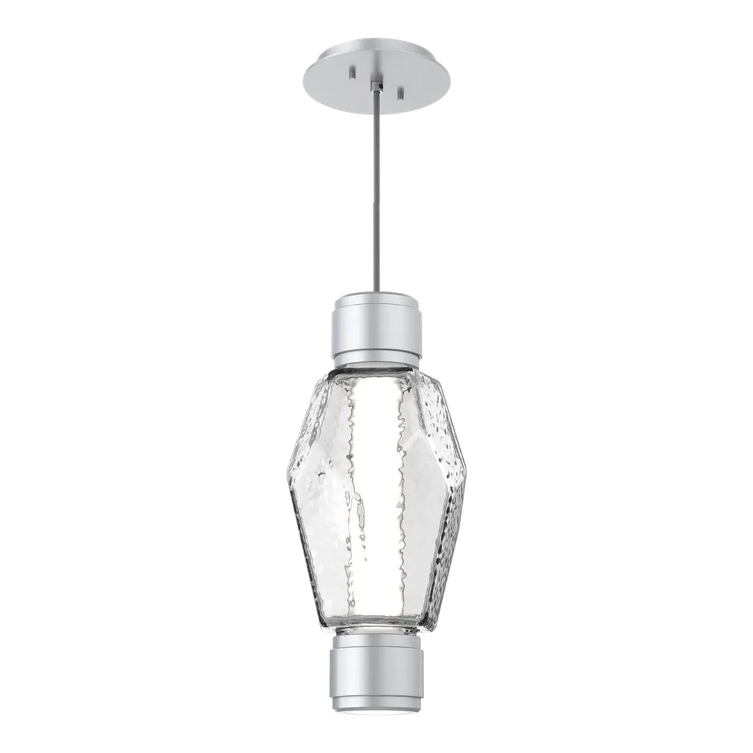 Gem Mandrel Single Pendant by Hammerton Studio in Classic Silver with Clear glass