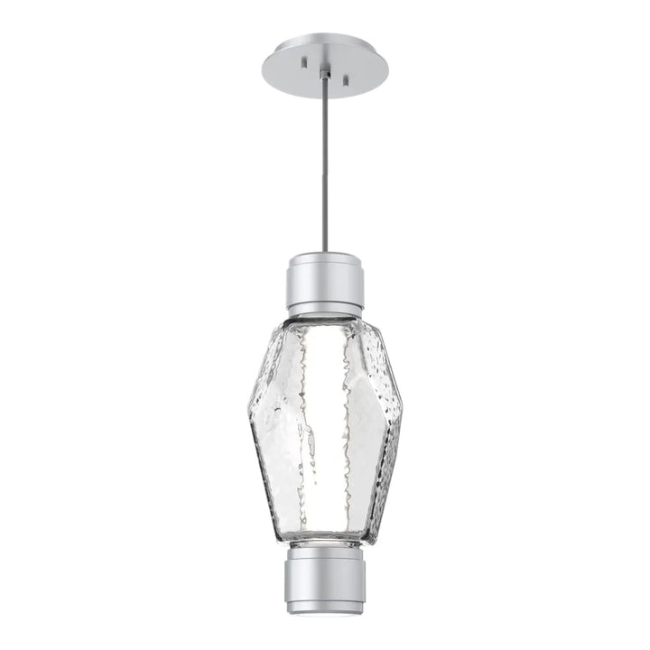 Gem Mandrel Single Pendant by Hammerton Studio in Classic Silver with Clear glass