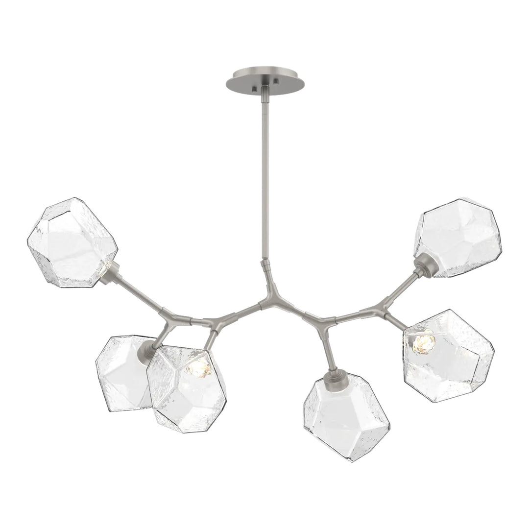 Gem Modern Branch Chandelier by Hammerton Studio in Beige Silver with Clear glass (6 Lights)
