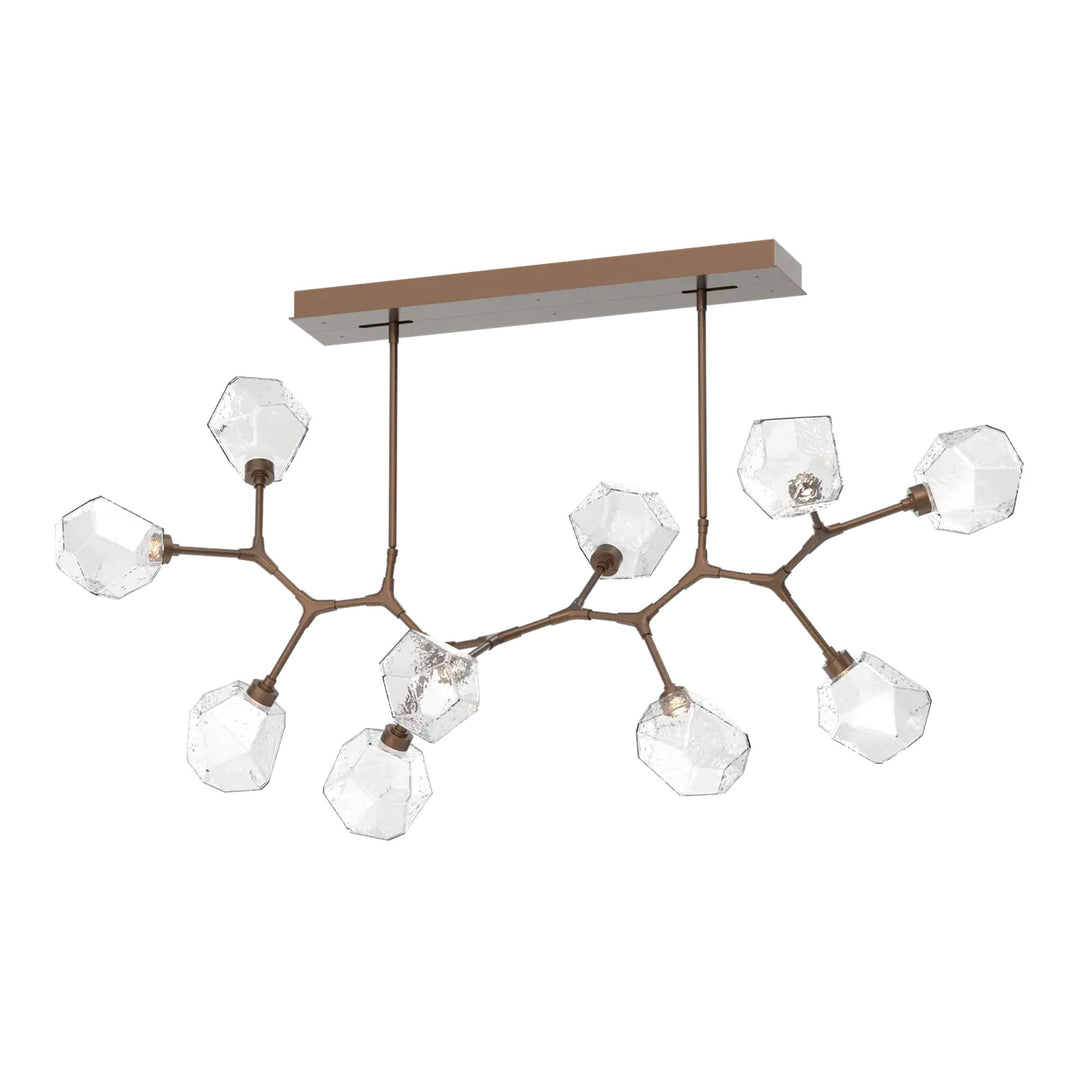 Gem Modern Branch Chandelier by Hammerton Studio in Burnished Bronze with Clear glass (10 Lights)
