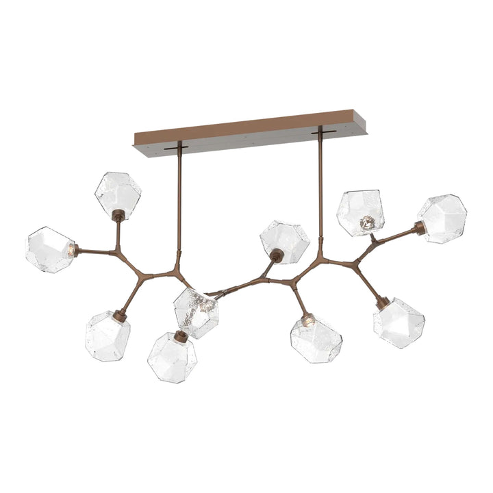 Gem Modern Branch Chandelier by Hammerton Studio in Burnished Bronze with Clear glass (10 Lights)