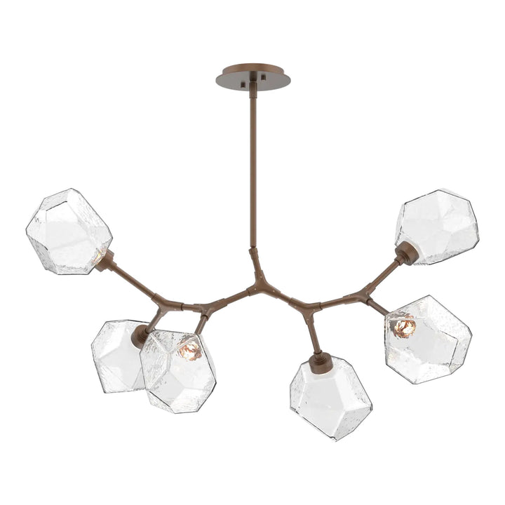 Gem Modern Branch Chandelier by Hammerton Studio in Burnished Bronze with Clear glass (6 Lights)