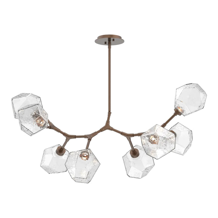 Gem Modern Branch Chandelier by Hammerton Studio in Burnished Bronze with Clear glass (8 Lights)