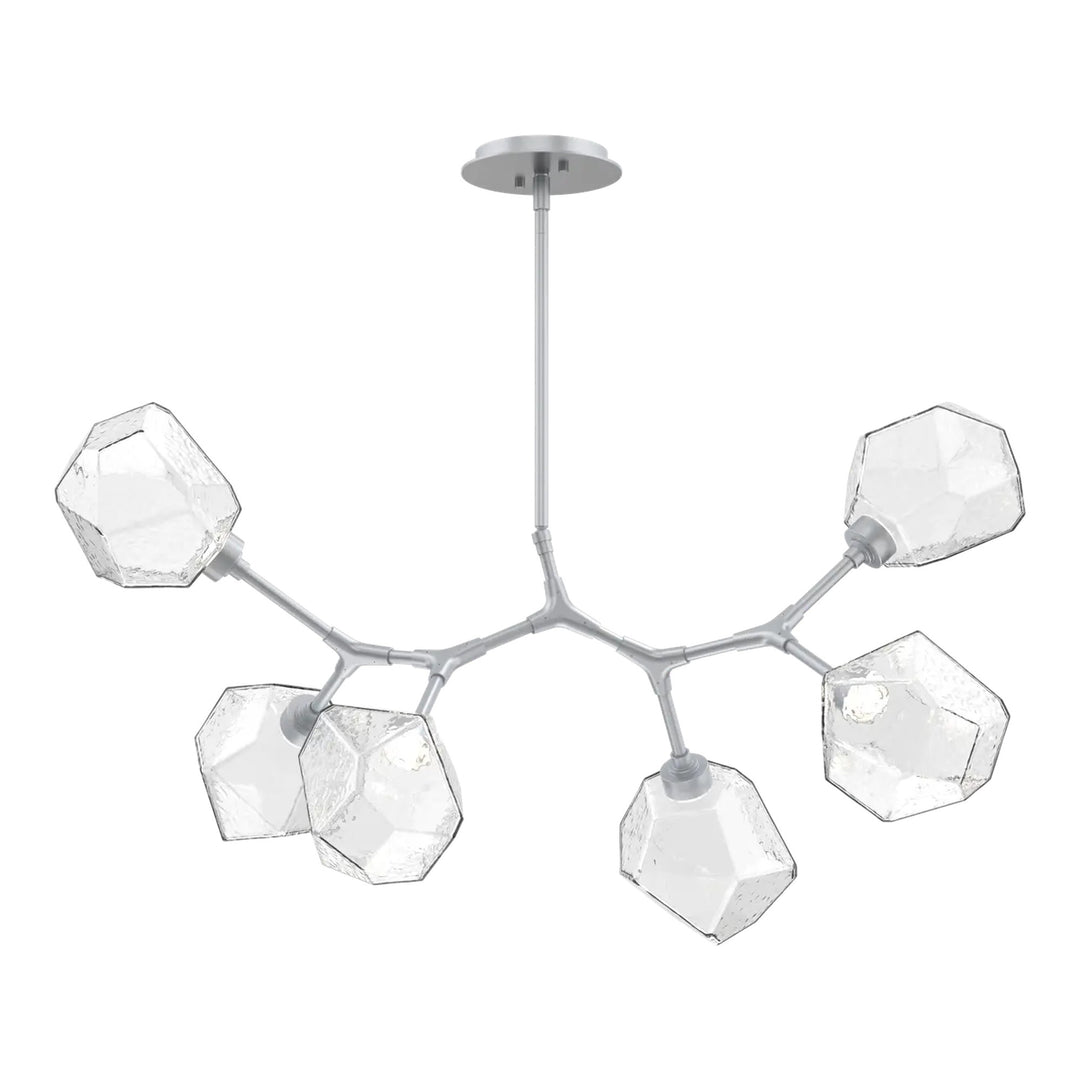Gem Modern Branch Chandelier by Hammerton Studio in Classic Silver with Clear glass (6 Lights)