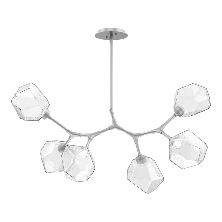 Gem Modern Branch Chandelier by Hammerton Studio in Classic Silver with Clear glass (6 Lights)