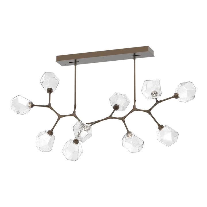 Gem Modern Branch Chandelier by Hammerton Studio in Flat Bronze with Clear glass (10 Lights)