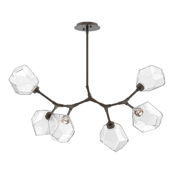 Gem Modern Branch Chandelier by Hammerton Studio in Flat Bronze with Clear glass (6 Lights)