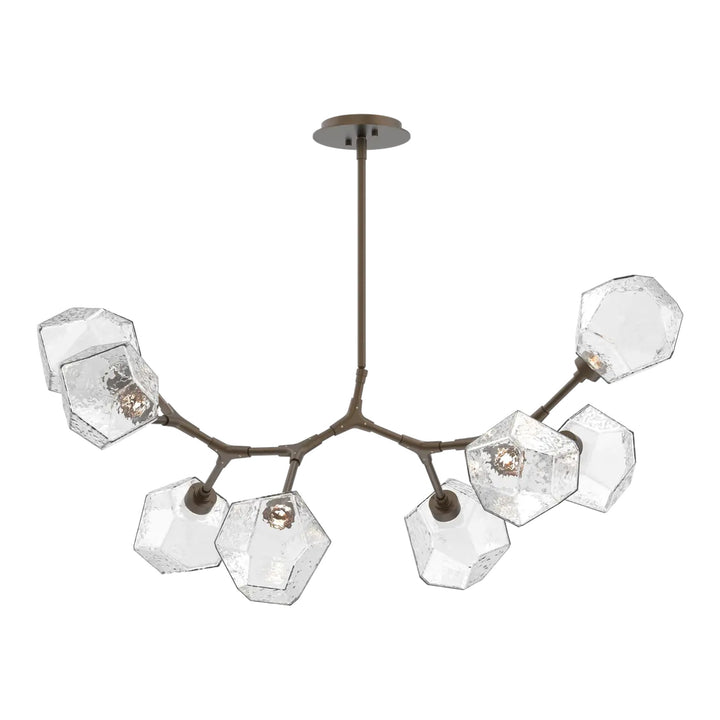 Gem Modern Branch Chandelier by Hammerton Studio in Flat Bronze with Clear glass (8 Lights)