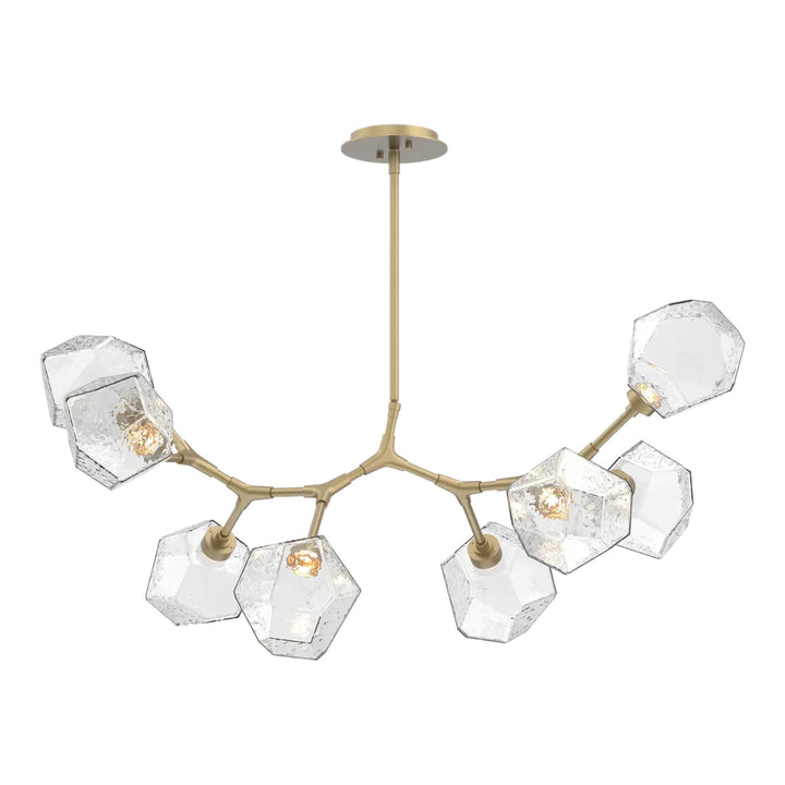 Gem Modern Branch Chandelier by Hammerton Studio in Gilded Brass with Clear glass (8 Lights)