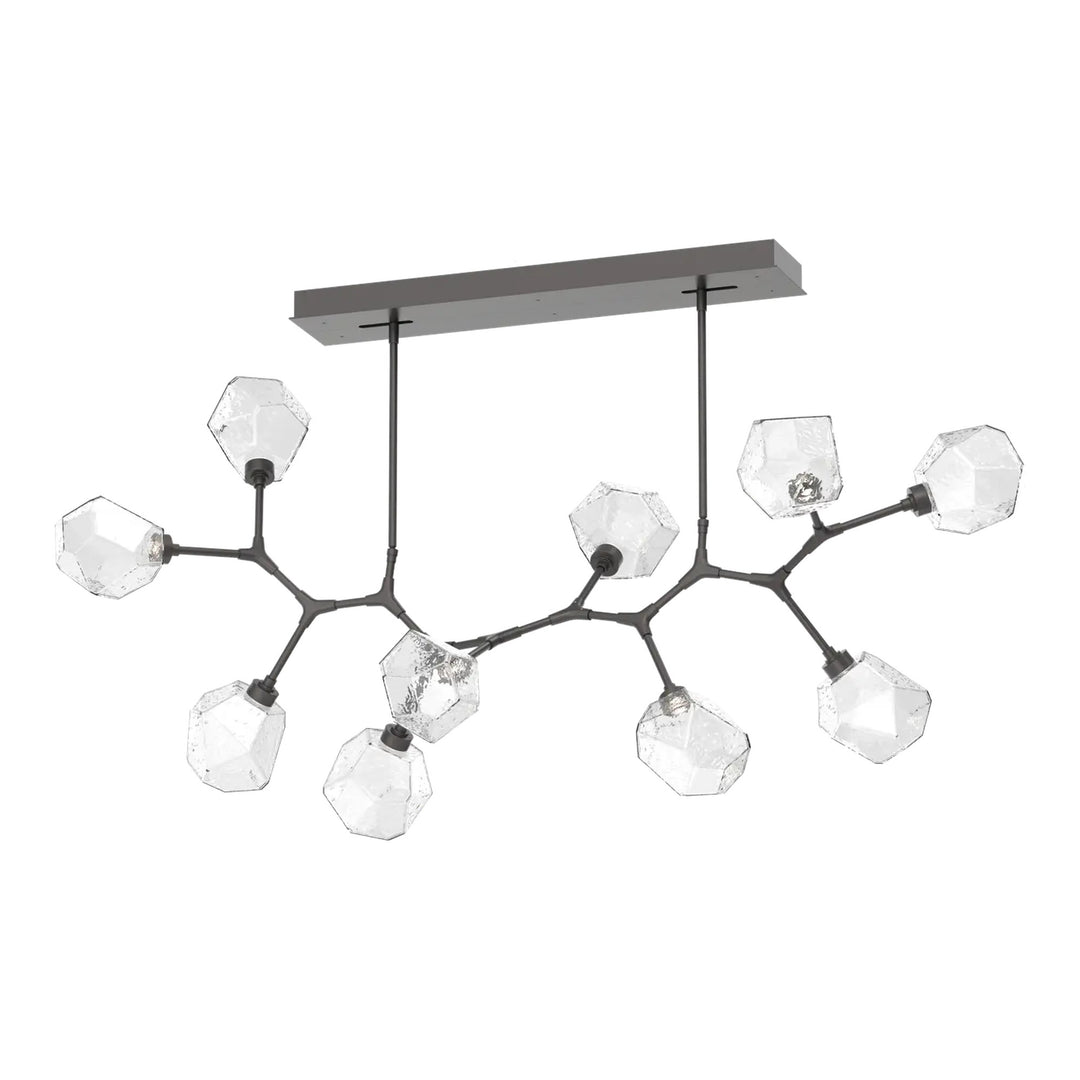 Gem Modern Branch Chandelier by Hammerton Studio in Graphite with Clear glass (10 Lights)
