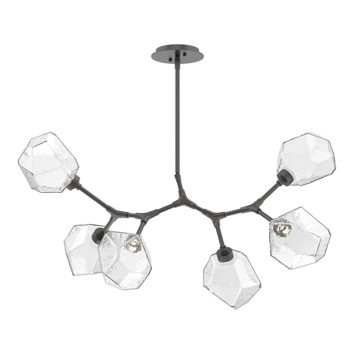 Gem Modern Branch Chandelier by Hammerton Studio in Graphite with Clear glass (6 Lights)
