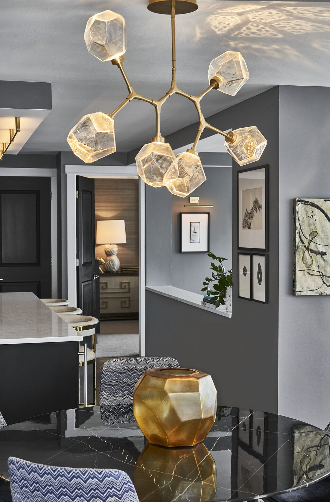 Gem Modern Branch Chandelier by Hammerton Studio in a styled interior