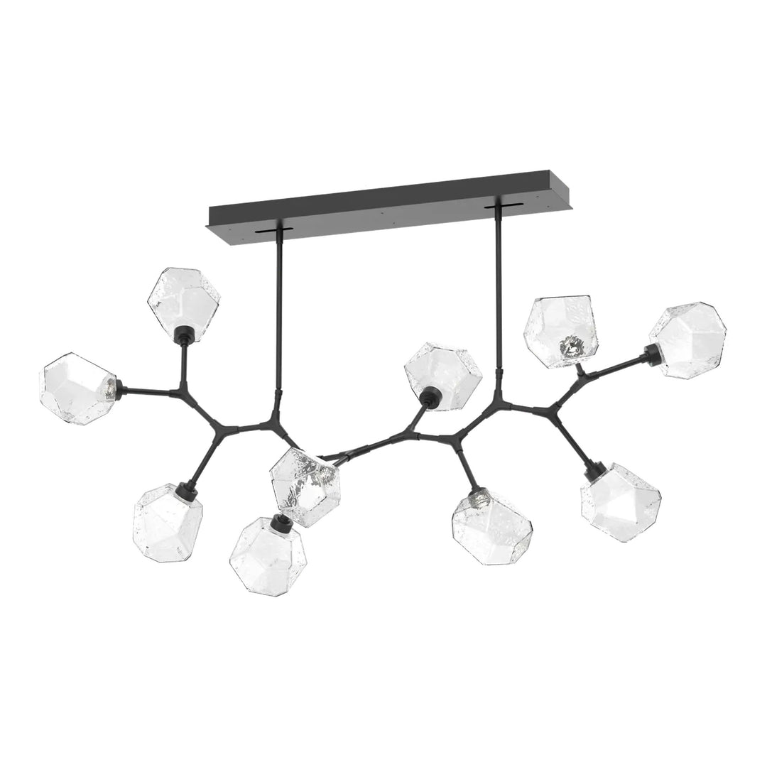 Gem Modern Branch Chandelier by Hammerton Studio in Matte Black with Clear glass (10 Lights)