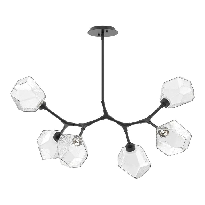 Gem Modern Branch Chandelier by Hammerton Studio in Matte Black with Clear glass (6 Lights)