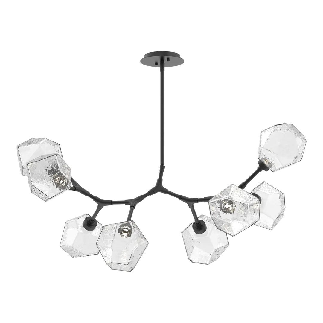 Gem Modern Branch Chandelier by Hammerton Studio in Matte Black with Clear glass (8 Lights)