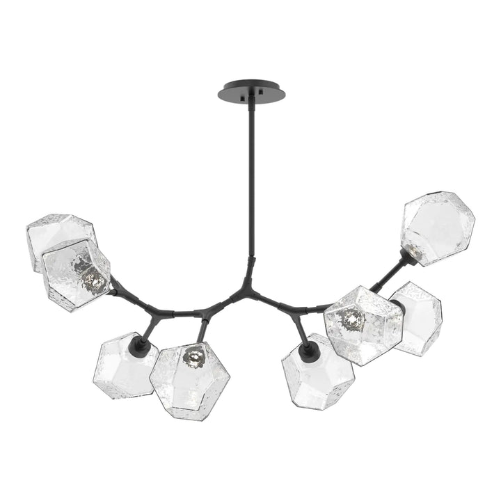 Gem Modern Branch Chandelier by Hammerton Studio in Matte Black with Clear glass (8 Lights)