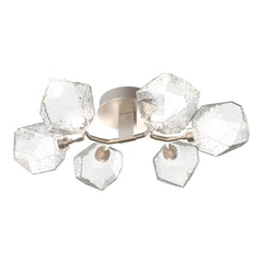Gem Organic Flush Mount Light by Hammerton Studio in Beige Silver with Clear glass