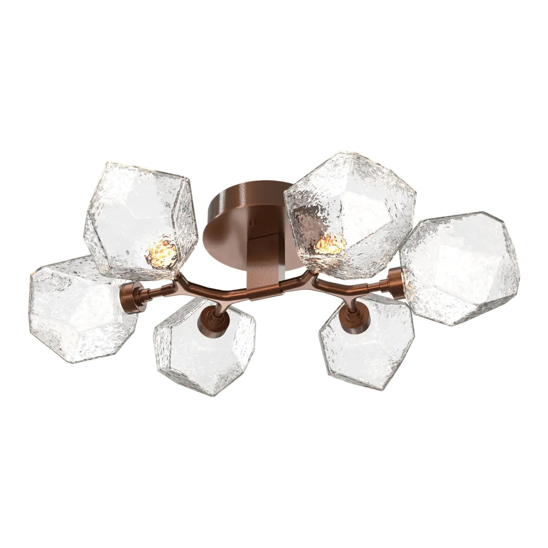 Gem Organic Flush Mount Light by Hammerton Studio in Burnished Bronze with Clear glass