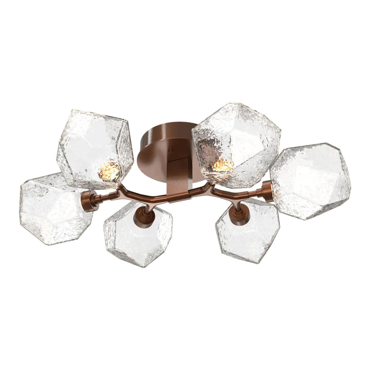 Gem Organic Flush Mount Light by Hammerton Studio in Burnished Bronze with Clear glass
