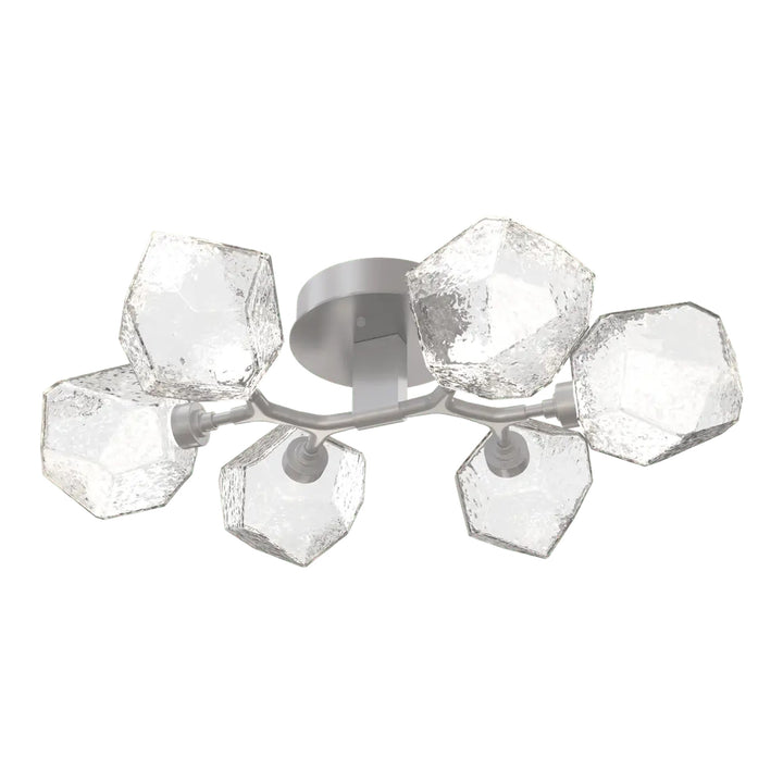 Gem Organic Flush Mount Light by Hammerton Studio in Classic Silver with Clear glass