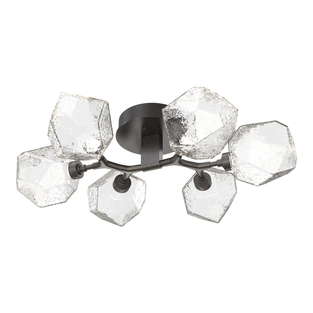 Gem Organic Flush Mount Light by Hammerton Studio in Graphite with Clear glass