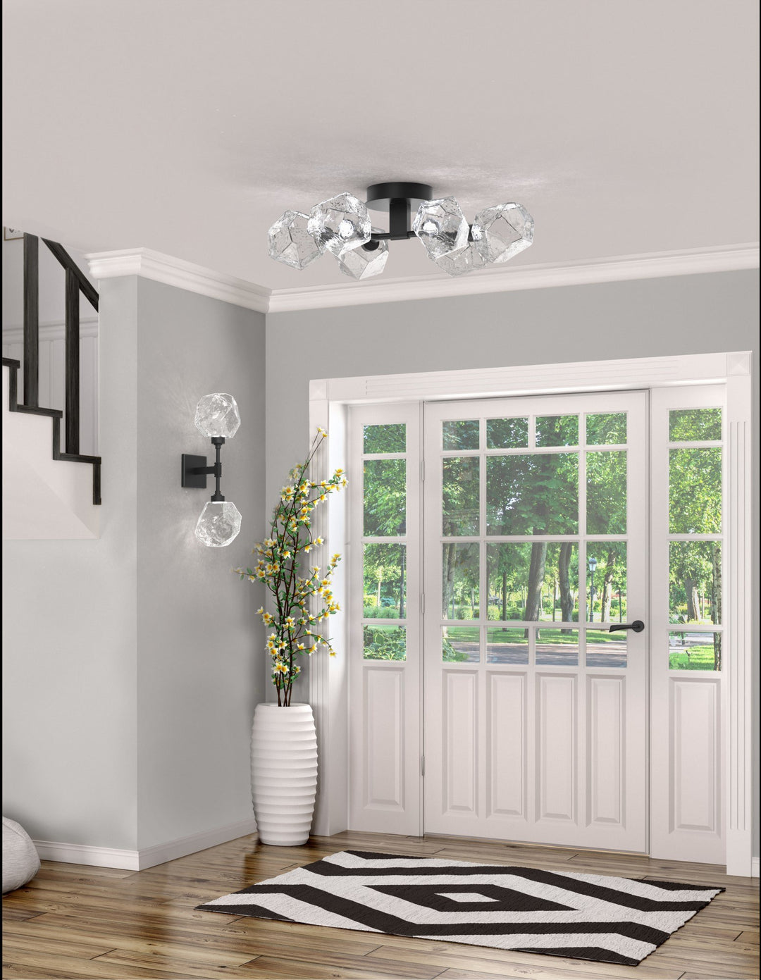 Gem Organic Flush Mount Light by Hammerton Studio in a styled interior