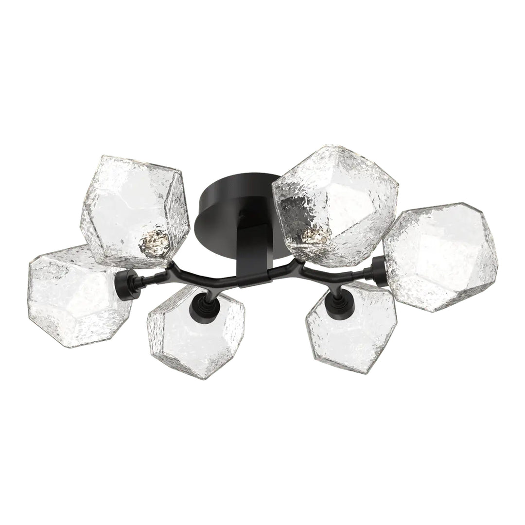 Gem Organic Flush Mount Light by Hammerton Studio in Matte Black with Clear glass