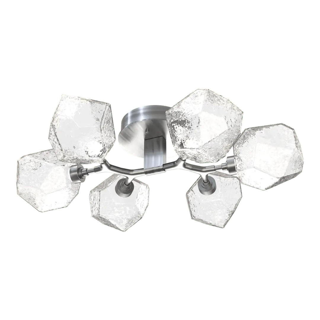Gem Organic Flush Mount Light by Hammerton Studio in Satin Nickel with Clear glass