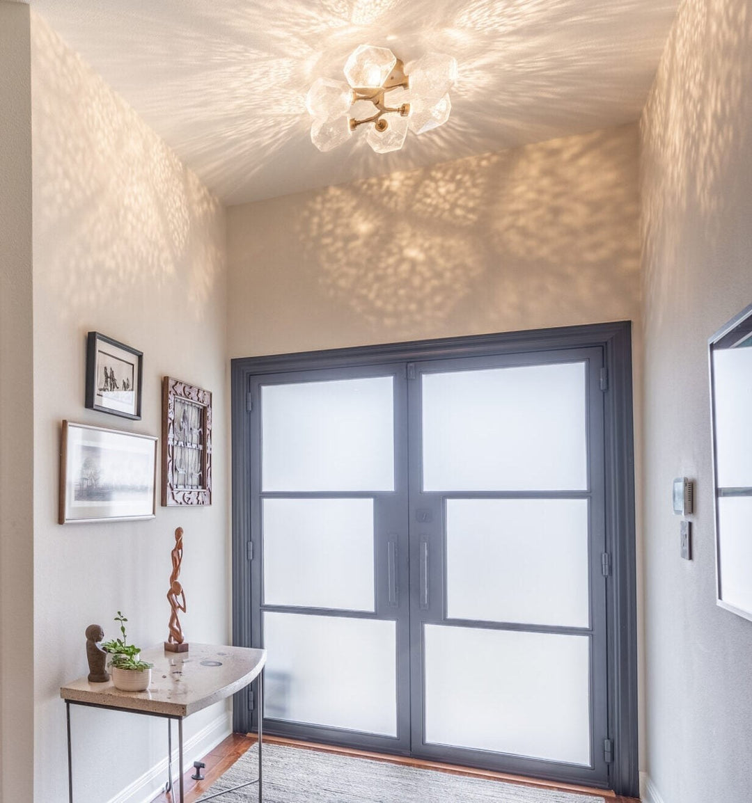 Gem Organic Flush Mount Light by Hammerton Studio in a styled interior