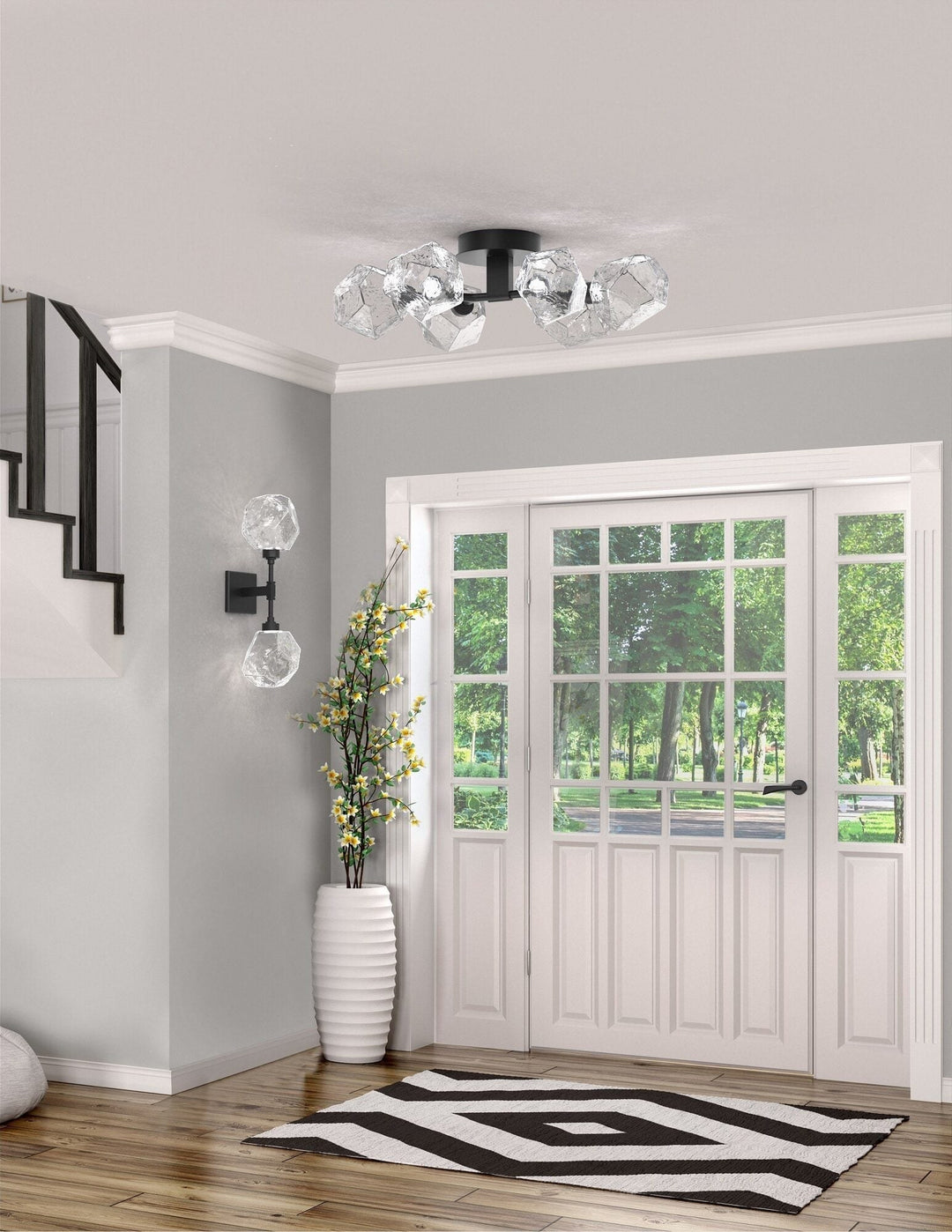Gem Organic Flush Mount Light by Hammerton Studio in a styled interior