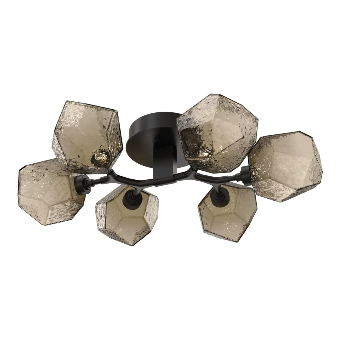 Gem Organic Flush Mount Light by Hammerton Studio in Matte Black with Bronze glass