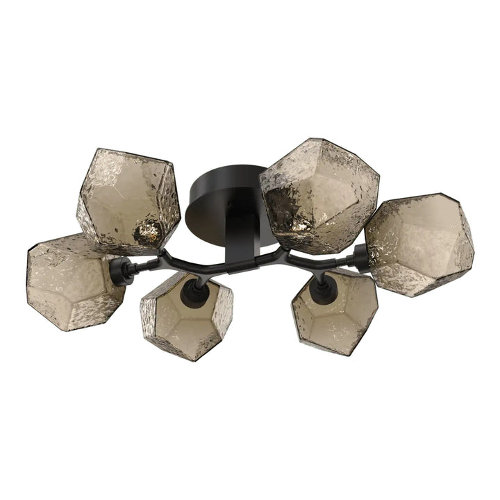 Gem Organic Flush Mount Light by Hammerton Studio in Matte Black with Bronze glass