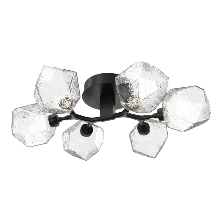 Gem Organic Flush Mount Light by Hammerton Studio in Matte Black with Clear glass