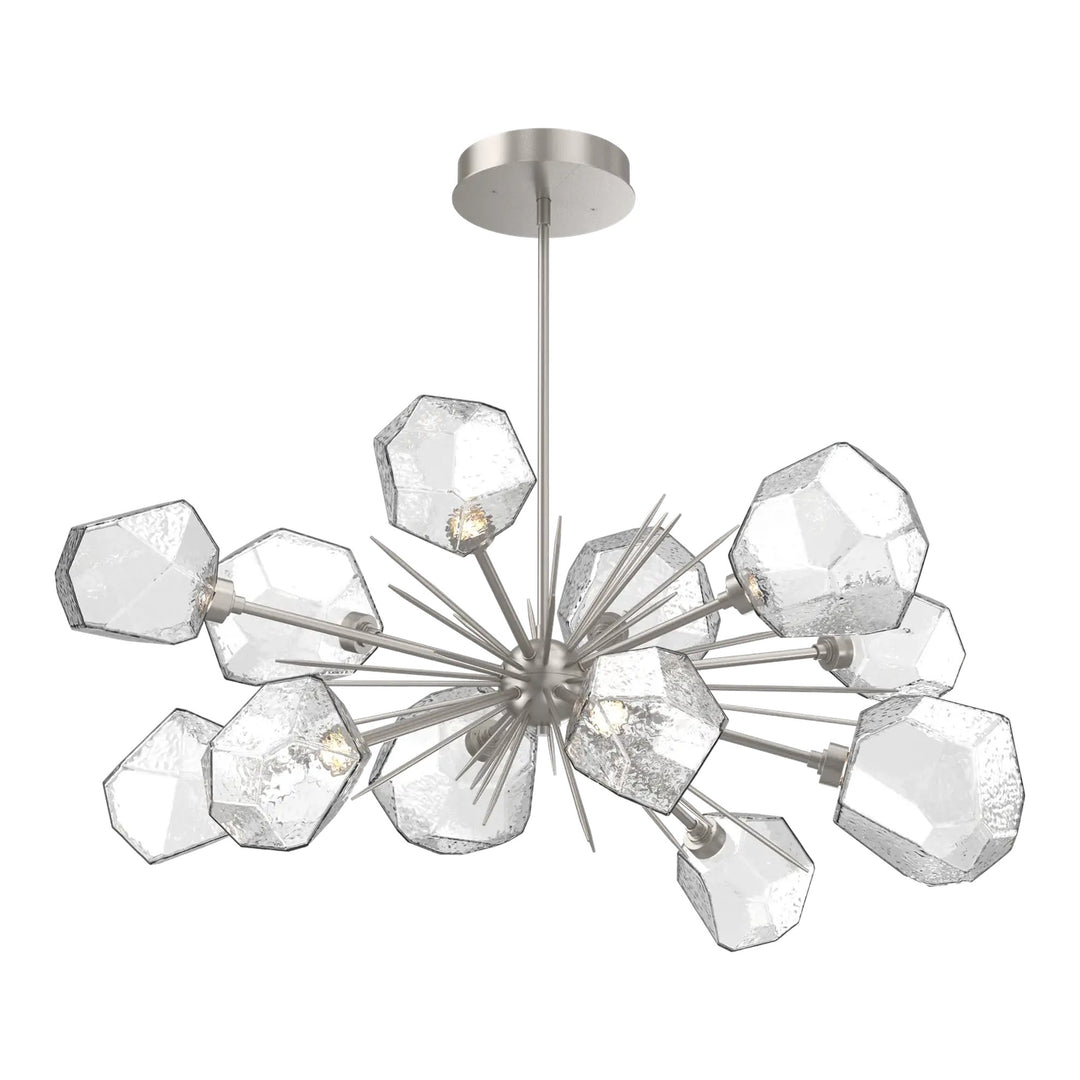 Gem Oval Starburst Chandelier by Hammerton Studio in Beige Silver with Clear glass