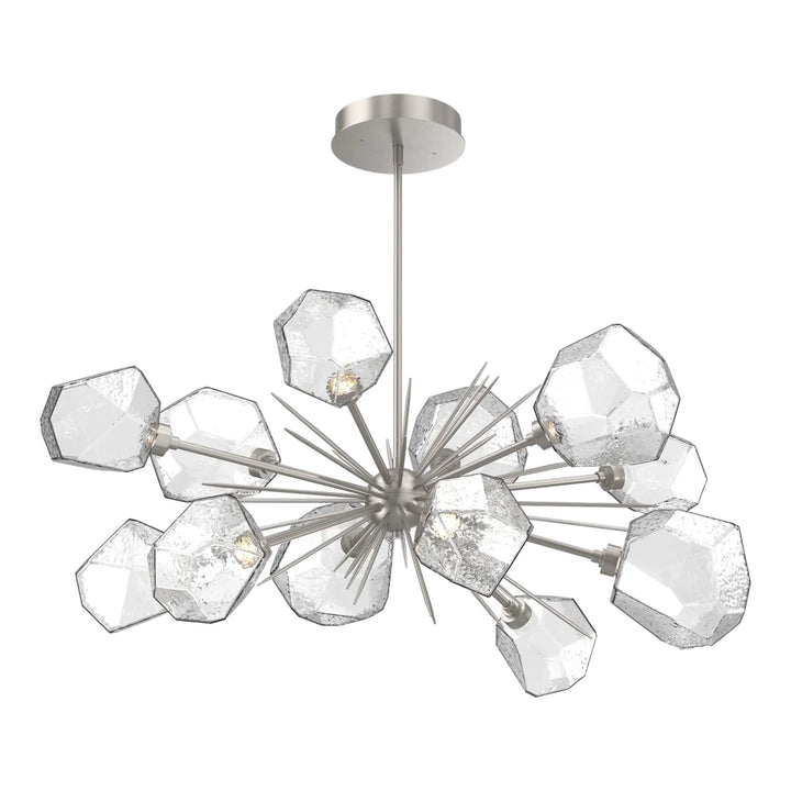 Gem Oval Starburst Chandelier by Hammerton Studio in Beige Silver with Clear glass