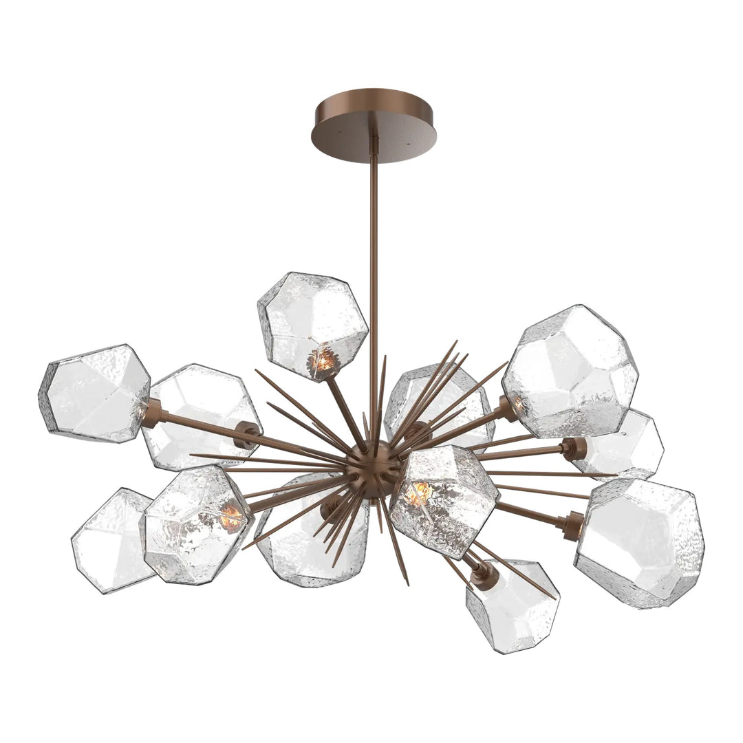 Gem Oval Starburst Chandelier by Hammerton Studio in Burnished Bronze with Clear glass