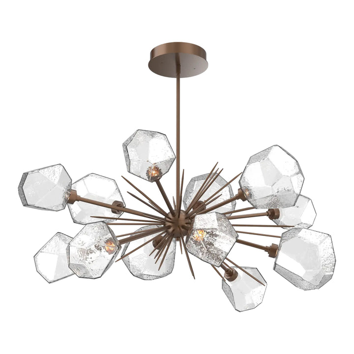 Gem Oval Starburst Chandelier by Hammerton Studio in Burnished Bronze with Clear glass