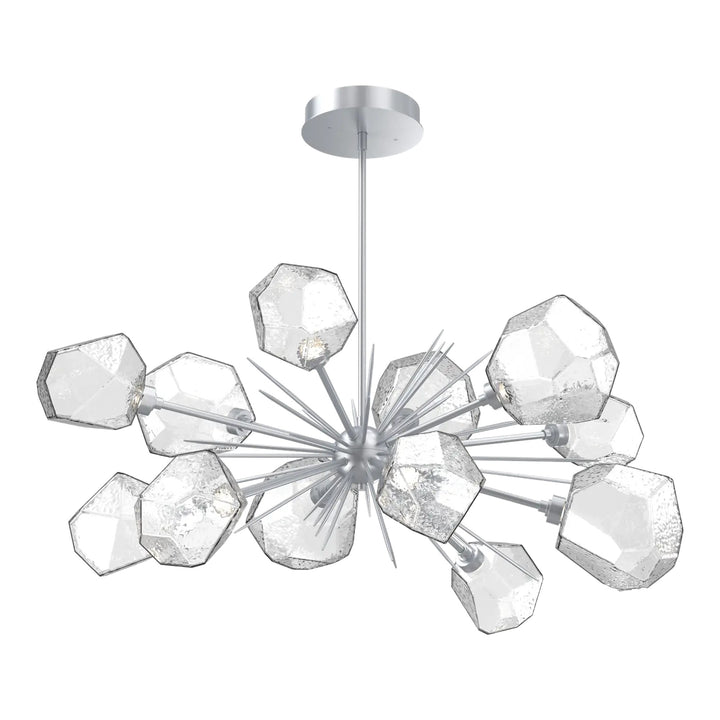 Gem Oval Starburst Chandelier by Hammerton Studio in Classic Silver with Clear glass