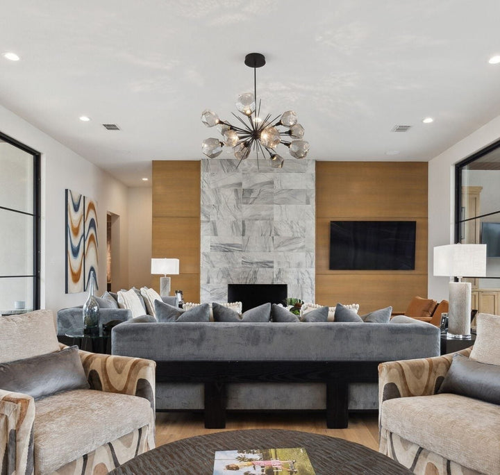 Gem Oval Starburst Chandelier by Hammerton Studio in a styled interior